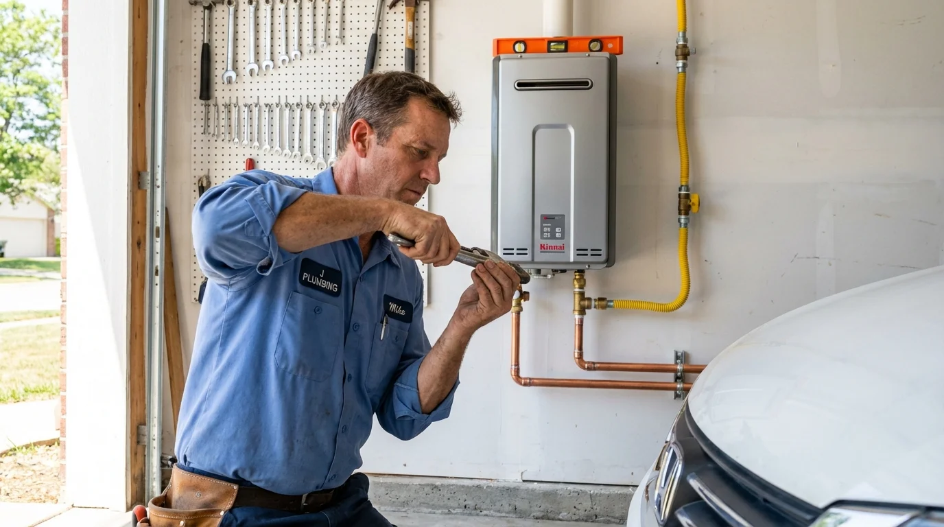 Tankless water heater installation by a Johns Plumbing LLC plumber in Knox